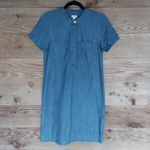 J.Crew Factory Chambray Short Sleeve Shift Dress